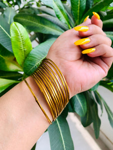 Golden Metal Bangles- Set of 7