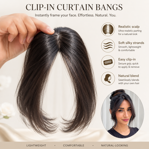 Clip-In Curtain Bangs Hair Topper