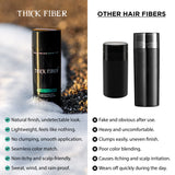 THICK FIBER Hair Fibers for Thinning Hair (Black) 25g Bottle, Hair Loss concealer for Men & Women