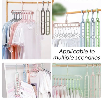 9 Holes Multifunction Clothes Hanger pack of 2