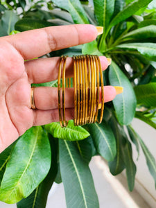 Golden Metal Bangles- Set of 7