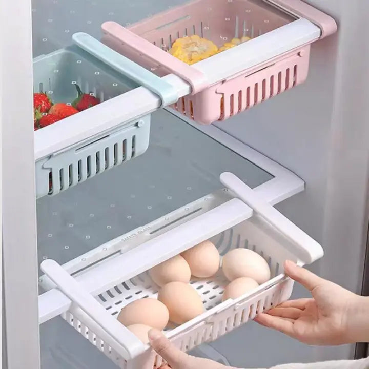 Adjustable Fridge Storage Basket Food Organizer- Pack of 2
