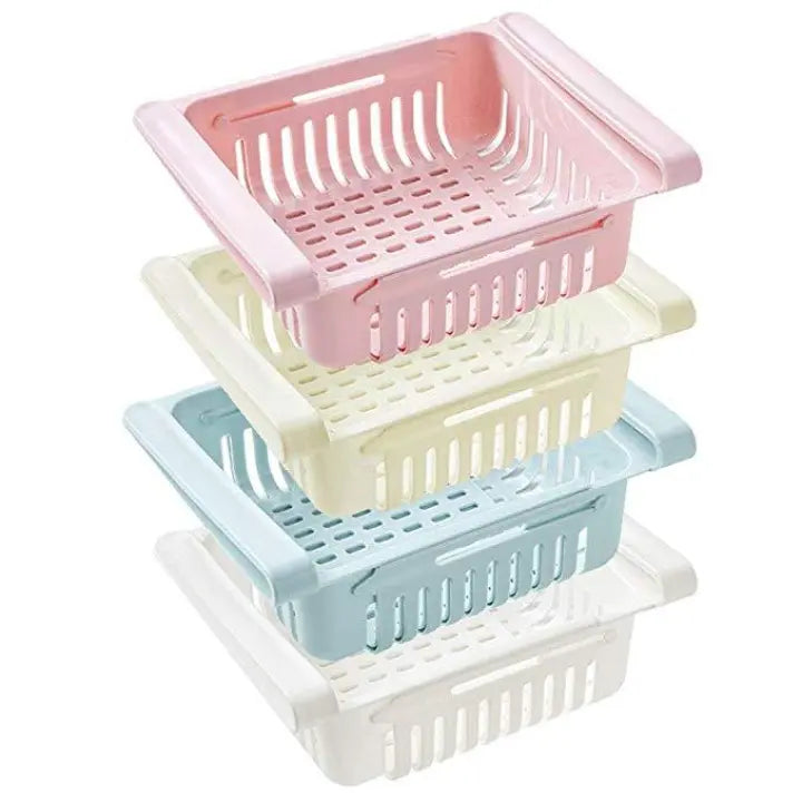 Adjustable Fridge Storage Basket Food Organizer- Pack of 2