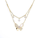 Women Butterfly Double Layer Necklace
