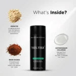 THICK FIBER Hair Fibers for Thinning Hair (Black) 25g Bottle, Hair Loss concealer for Men & Women
