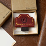 Leather Magnetic Bookmark with Pen Holder