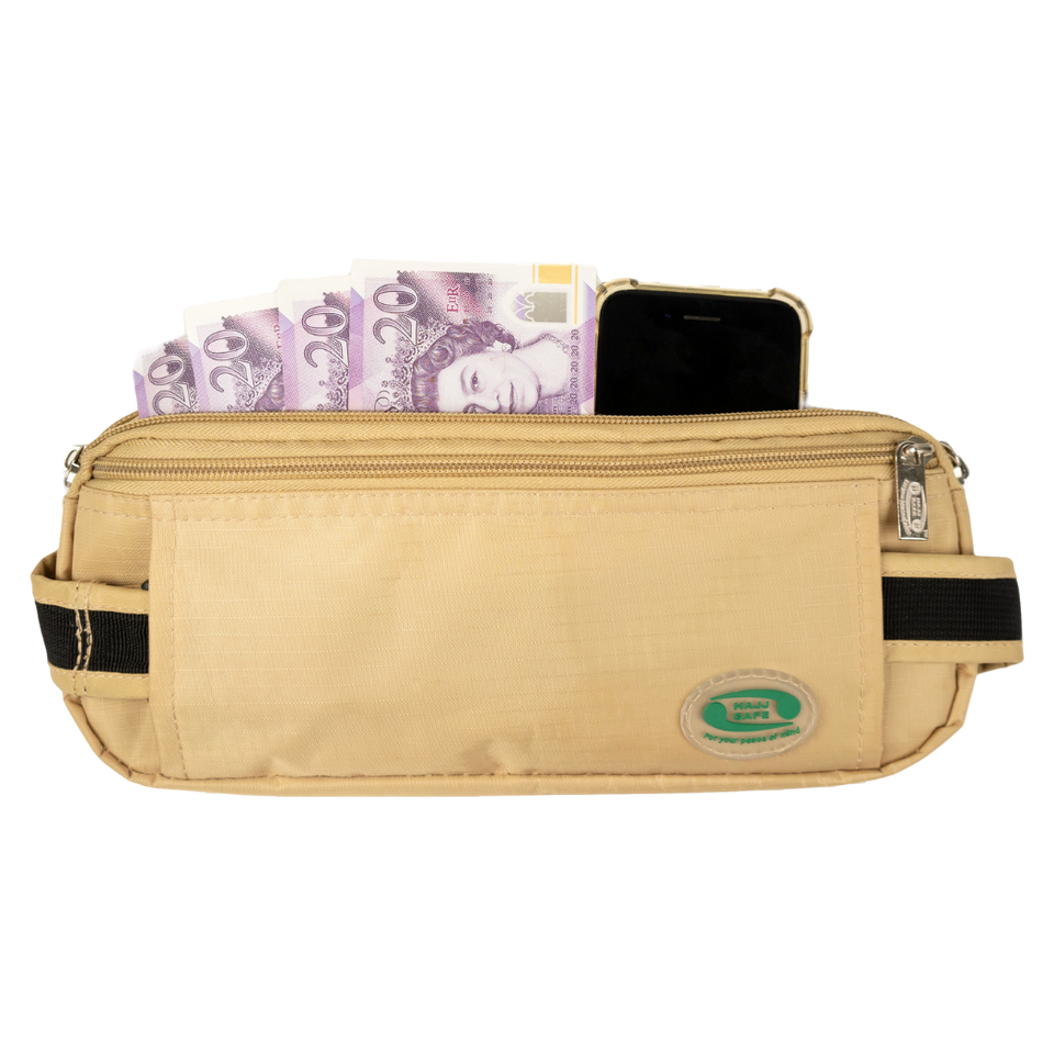 Anti-Theft Waist Bag And Ihram Belt | Beige