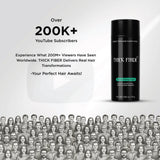 THICK FIBER Hair Fibers for Thinning Hair (Black) 25g Bottle, Hair Loss concealer for Men & Women