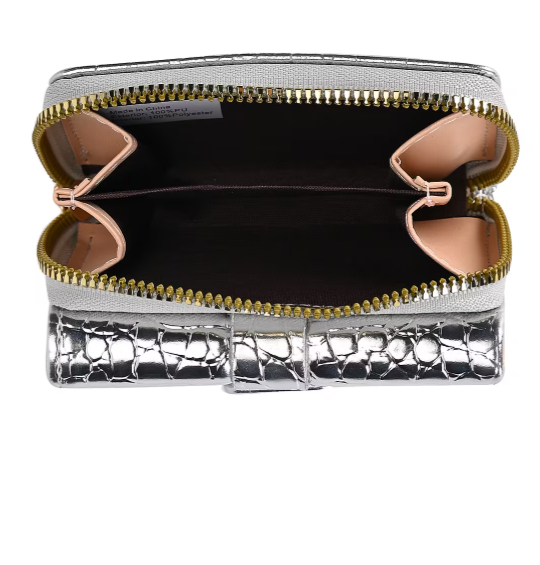 Crocodile Pattern Zipper Leather Wallet