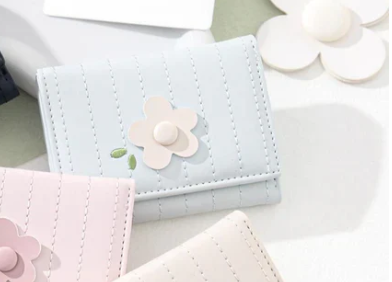 Korean Floral Trifold Wallet