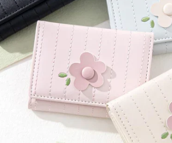 Korean Floral Trifold Wallet