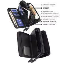 Weixier Long Round Zipper Wallet for Men & Women