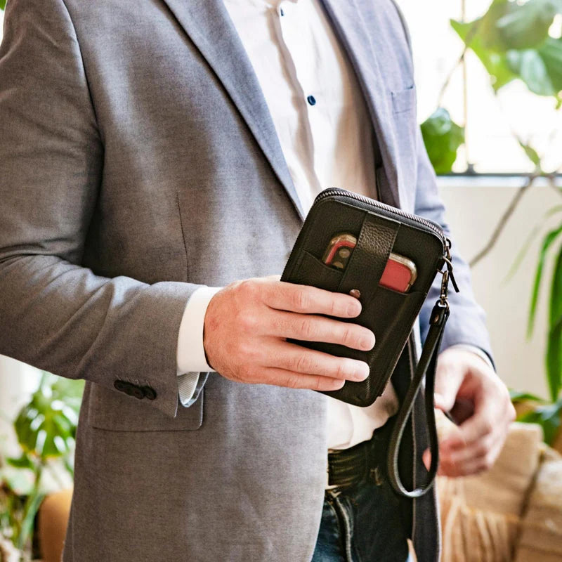 Genuine Leather Long Zipper Wallet