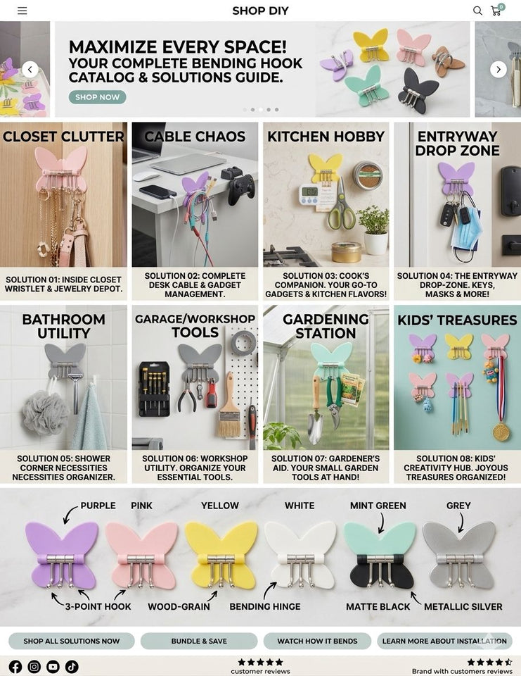 3-In-1 Rotatable Butterfly Wall Hook