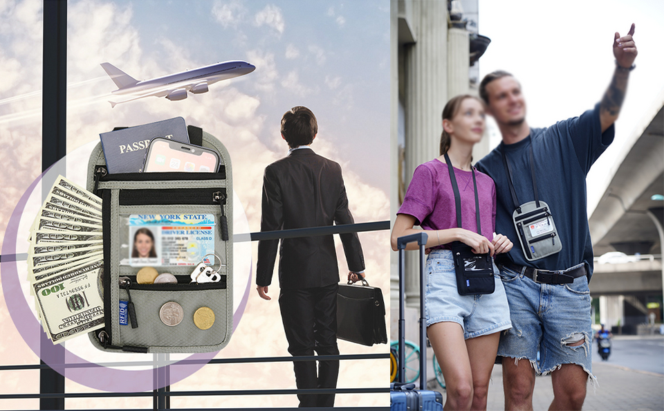 RFID Travel Neck Wallet