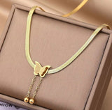 Tassel Butterfly Charms Snake Bone Chain