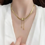 Tassel Butterfly Charms Snake Bone Chain