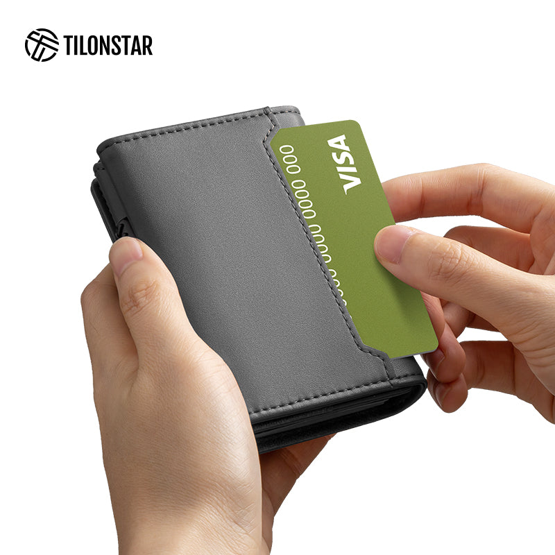 ✨ RFID Blocking Slim Pop-Up Card Holder Wallet