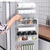 5-Tier Multi-Functional Storage Shelf For Hanging On The Fridge