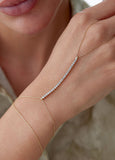 Gold Shiny Tennis Hand Chain Bracelet