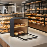 Double Layers Bamboo Corner Bread Box for Kitchen Counter
