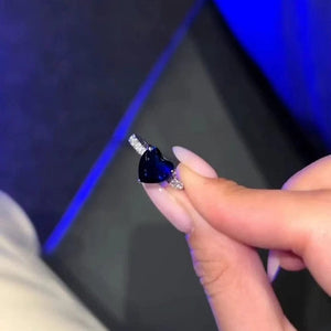 Silver Timeless Heart Shaped Blue Ring