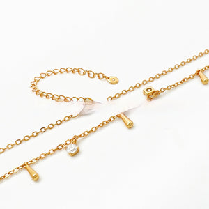 silver rose tuton & Water Drop necklace