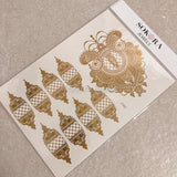 Golden Mehndi Stencils Pack of 2 With Different Designs (With Free Pack Of Cone Mehndi)
