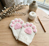 Cat paw fingerless gloves crochet pattern