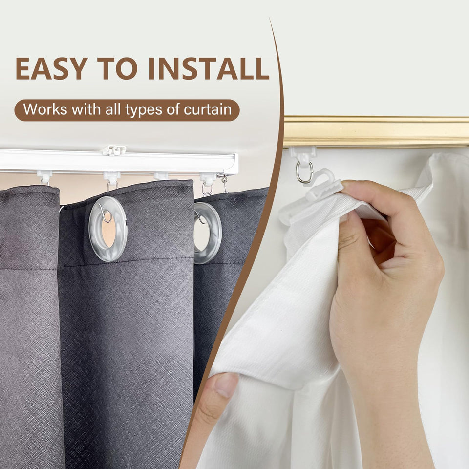 Ceiling or Wall Curtain Track- 20 Feet(Black）