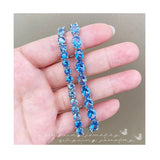 Vintage Sterling Silver & Rich Blue Topaz Tennis Bracelet