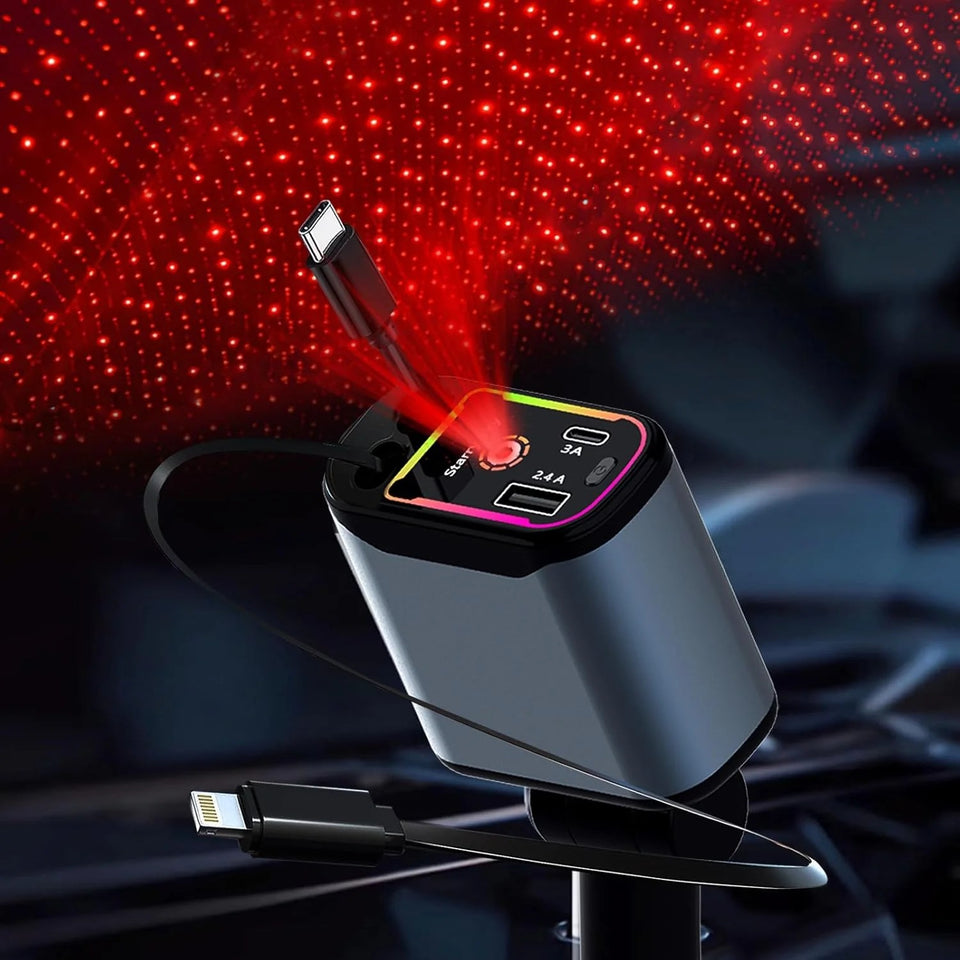 4 IN 1 Retractable Car Phone Charger