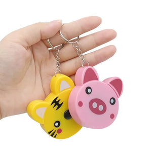 Cute Measure Tape Animal Shape key Ring