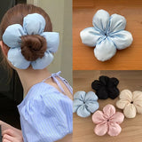 Korean Floral Design Elastic Satin Hairbands for Women