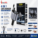 4 IN 1 Retractable Car Phone Charger