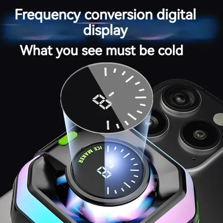 RGB Semiconductor Gaming Fan with Digital Temperature Display for iPhone & Android