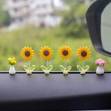 Mini Shaking Sunflower Car Dashboard Decor
