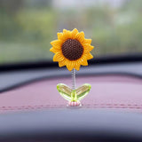 Mini Shaking Sunflower Car Dashboard Decor