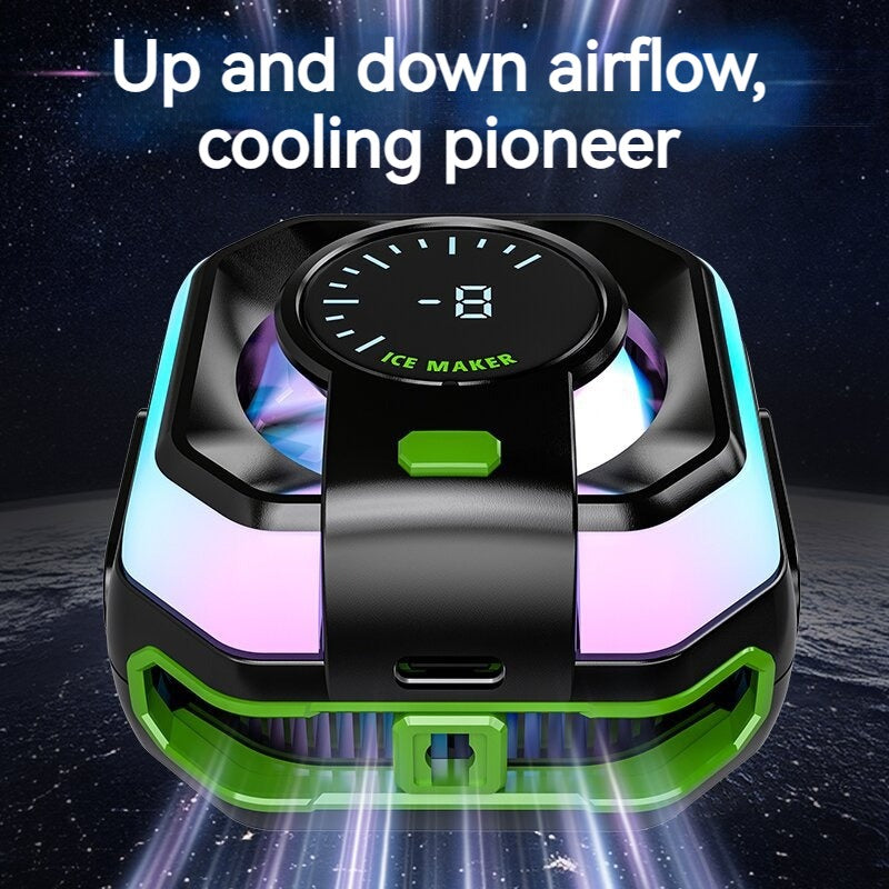 RGB Semiconductor Gaming Fan with Digital Temperature Display for iPhone & Android