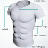 Men Shaper Muscle Chest Shoulders Padded Underwear Compression T-Shirts