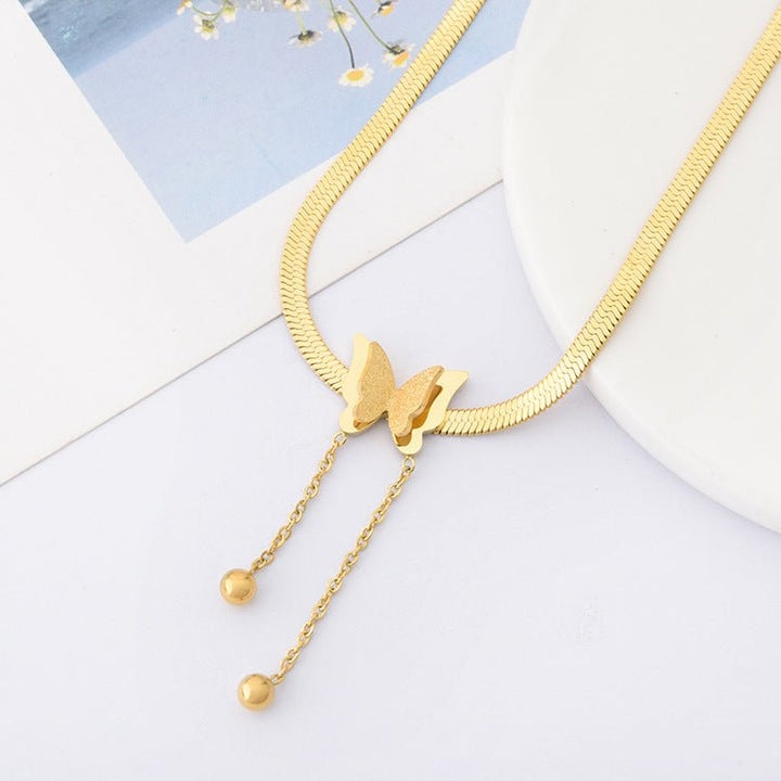 Tassel Butterfly Charms Snake Bone Chain