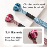 Triple Sided Toothbrush Triple Head Wrap Household Soft Bristles Cleaning Daily Sensory Toothbrush