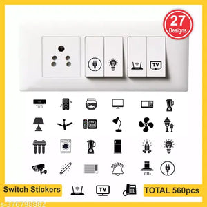 Switch Sticker For for Electric Board Appliances- Pack of 10 With 300 Different Elements