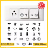 Switch Sticker For for Electric Board Appliances- Pack of 10 With 300 Different Elements