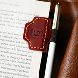 Leather Magnetic Bookmark with Pen Holder