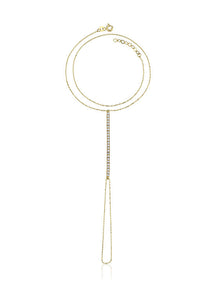 Gold Shiny Tennis Hand Chain Bracelet