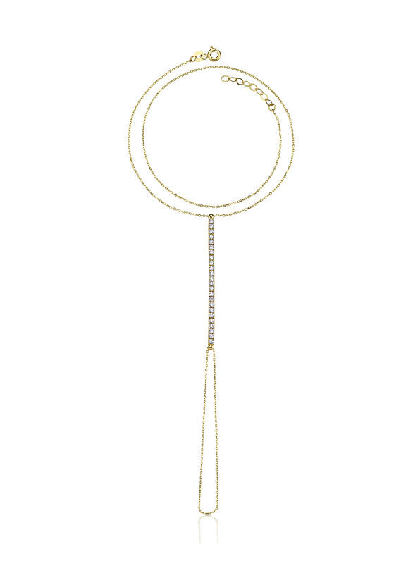 Gold Shiny Tennis Hand Chain Bracelet
