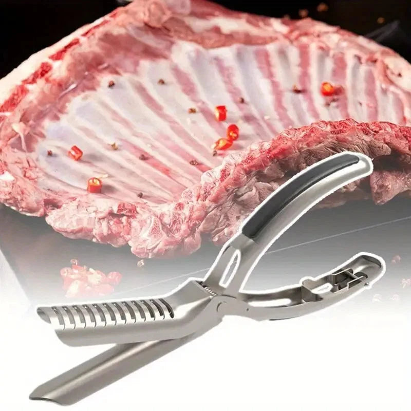 Rib Membrane Remover Kitchen Stainless Steel Tool for BBQ Rib Skin Removal