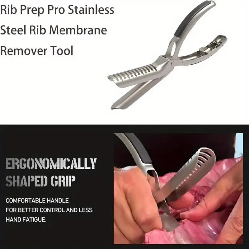 Rib Membrane Remover Kitchen Stainless Steel Tool for BBQ Rib Skin Removal