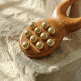 Wooden Facial Massage Tool with Brass Beads